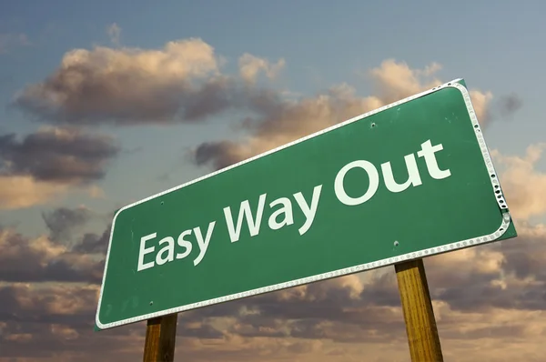 Easy Way Out Green Road Sign — Stock Photo, Image