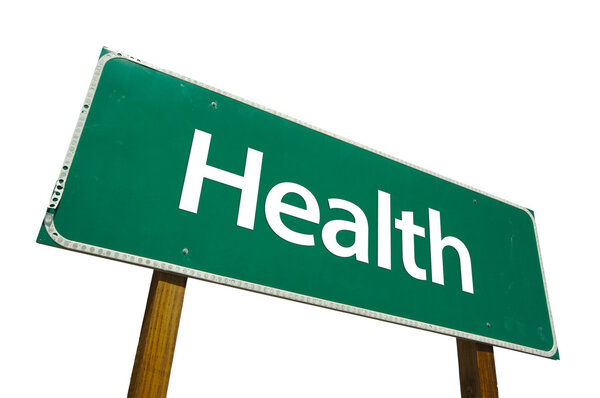 Health Road Sign with Clipping Path