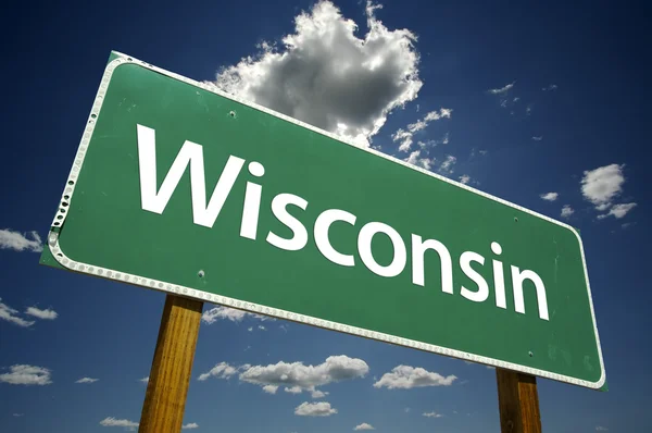 Wisconsin verkeersbord — Stockfoto