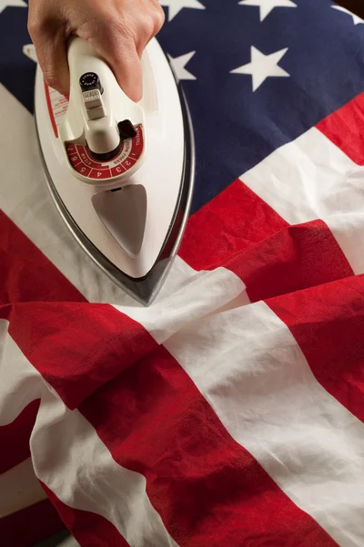 Ironing Out the Wrinkles in the Flag — Stock Photo, Image