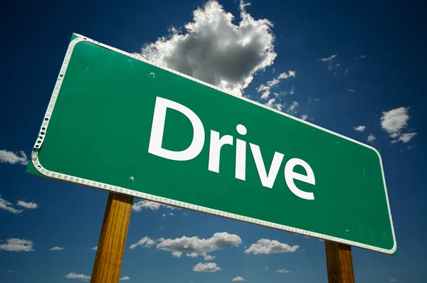 Drive Green Road Sign — Stock Photo, Image