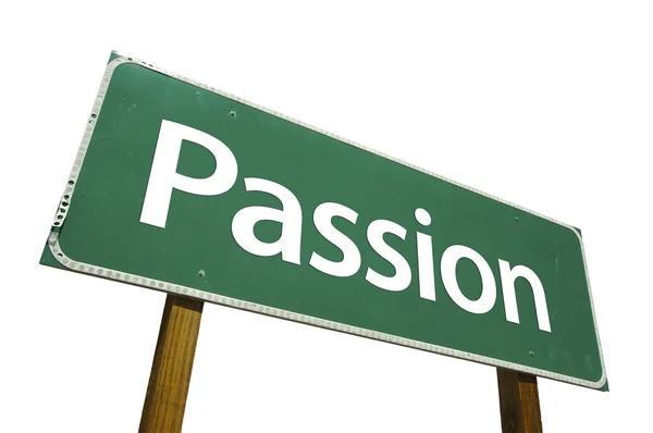 Passion Green Road Sign On White — Stock Photo, Image