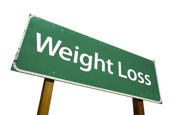 Weight Loss Green Road Sign On White — Stock Photo, Image