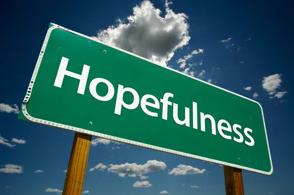 Hopefulness Green Road Sign — Stock Photo, Image