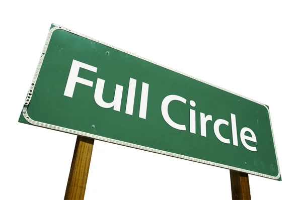 Full Circle Green Road Sign — Stock Photo, Image