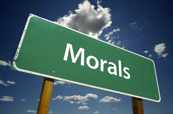 Moraal groene verkeersbord — Stockfoto