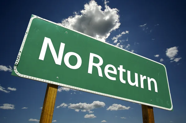 No Return Green Road Sign — Stock Photo, Image