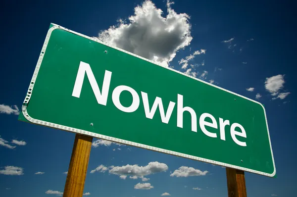 Nowhere Green Road Sign — Stock Photo, Image