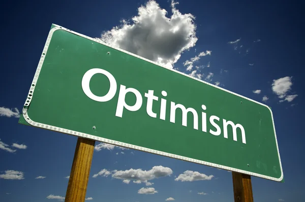 Optymizm zielony znak — Zdjęcie stockowe