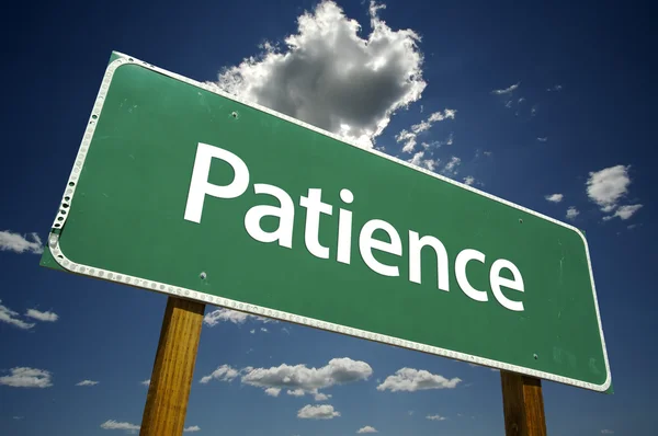 Znak drogowy cierpliwości — Zdjęcie stockowe