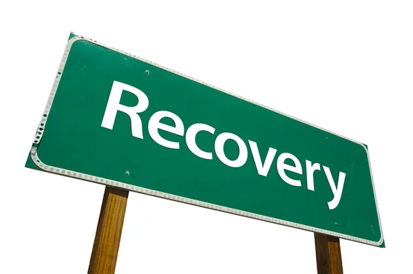 Recovery Green Road Sign on White — Stock Photo, Image