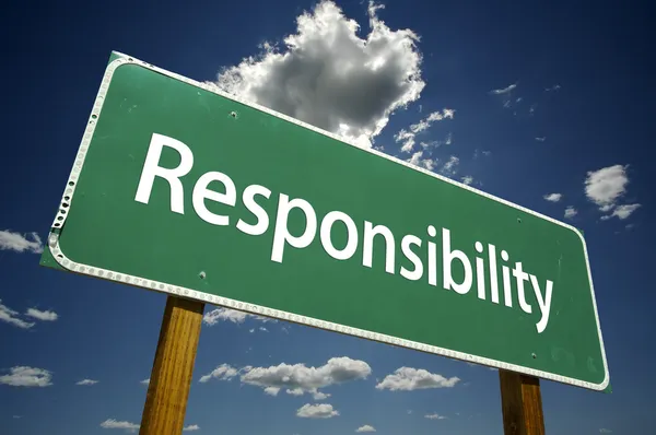 Responsibility Road Sign — 图库照片