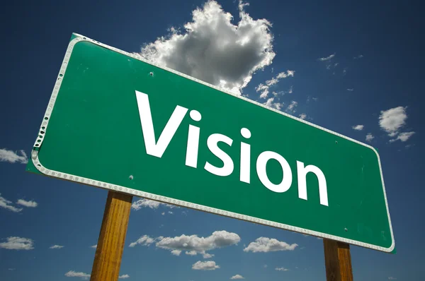 Vision gröna Vägmärke — Stockfoto