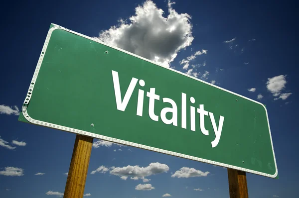Vitality Green Road Sign — Stock Photo, Image