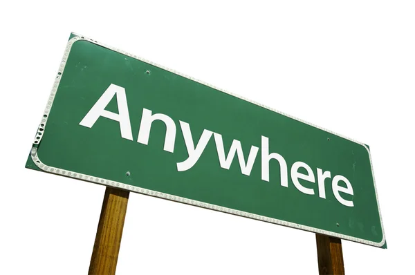 Anywhere Green Road Sign — Stock Photo, Image