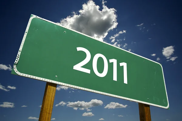 2011 Green Road Sign — Stock Photo, Image