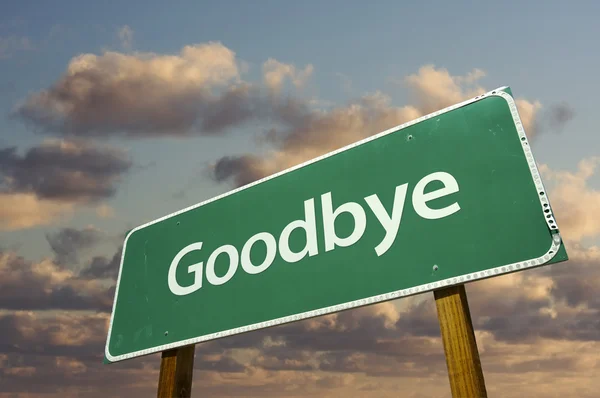 Goodbye Green Road Sign — Stock Photo, Image