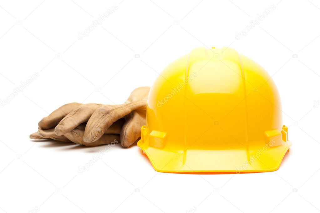 Yellow Hard Hat and Gloves