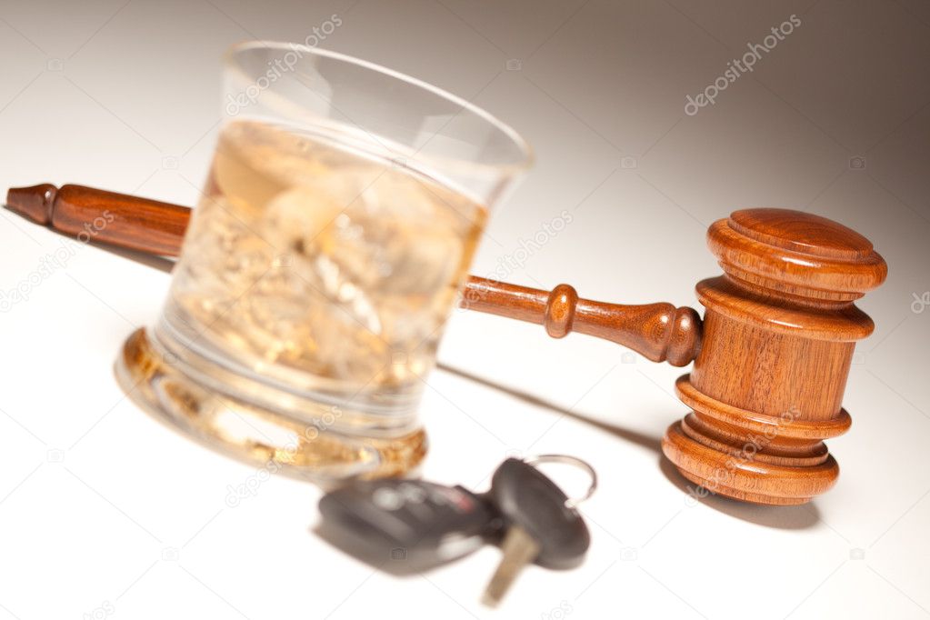 Gavel, Alcoholic Drink and Car Keys