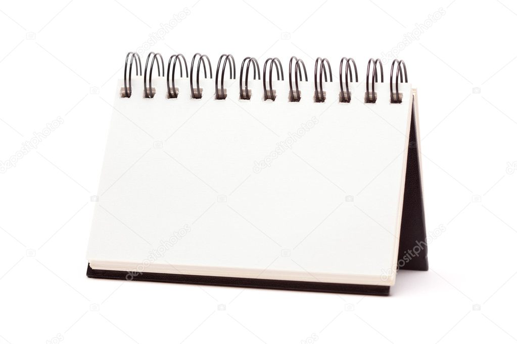 Blank Spiral Note Pad Standing Isolated