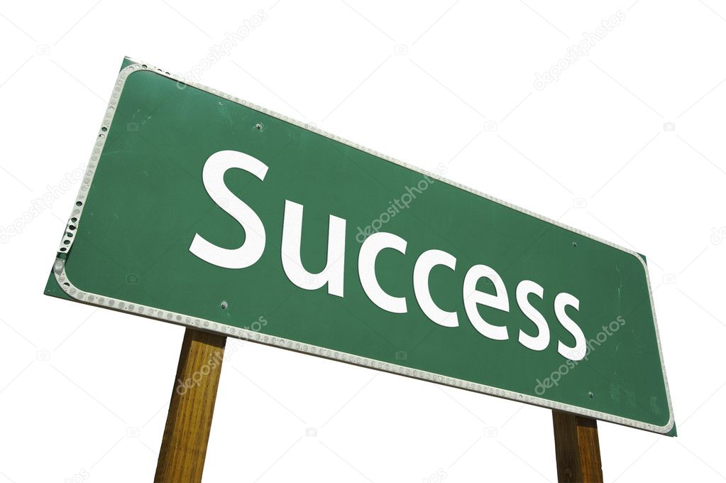 Success Road Sign with Clipping Path