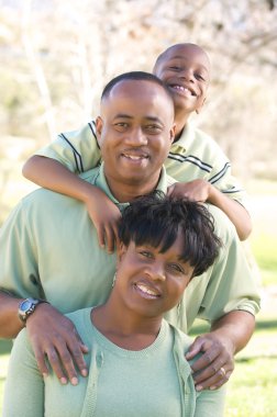 mutlu bir Afro-Amerikan Aile