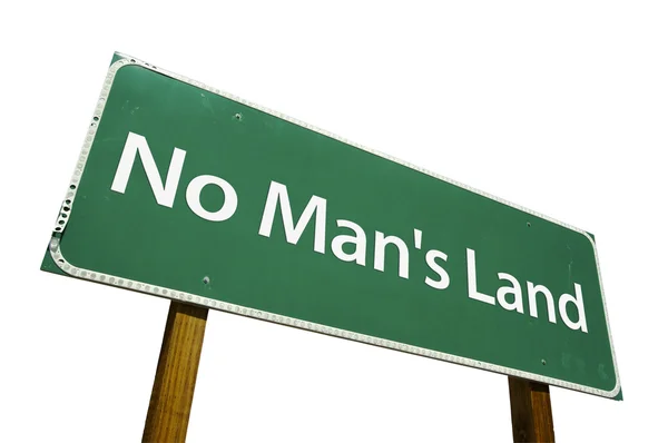 No Man's Land yeşil yol işareti — Stok fotoğraf