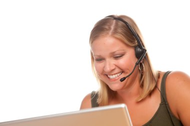 Customer Service Rep on Headset clipart