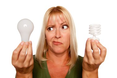 Confused: Energy Saving Light-bulb clipart