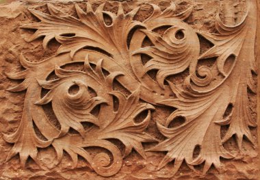 Ornate Wall Stone Carving clipart