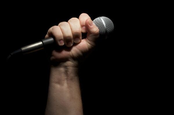 Man Holding Microphone in Fist