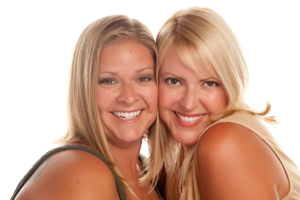 Twee mooi lachende zusters portret — Stockfoto