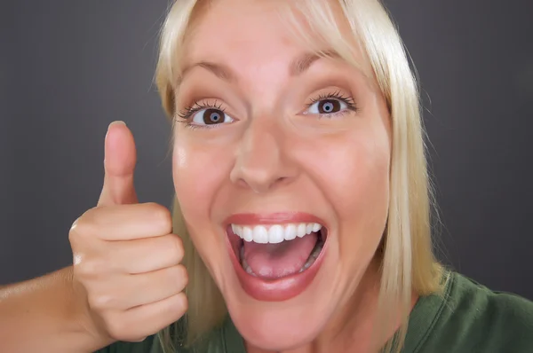 Beautiful Woman with a Thumbs Up — Stock Photo, Image