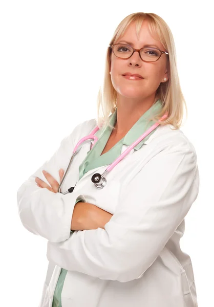 Дружня жінка блондинка лікар або медсестра — стокове фото