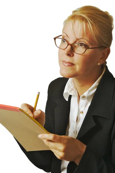 Beautiful Businesswoman Taking Notes — Stock Photo, Image