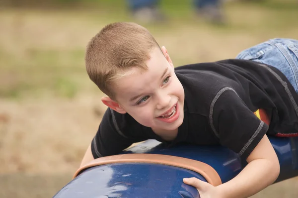 Adorable Boy Has Fun Playing at the Playground — Stock Photo, Image