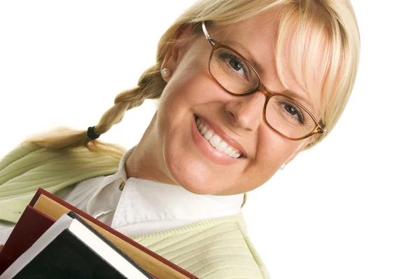 Aantrekkelijke student uitvoering van haar boeken — Stockfoto