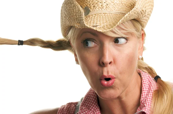 stock image Attractive Blond with Cowboy Hat