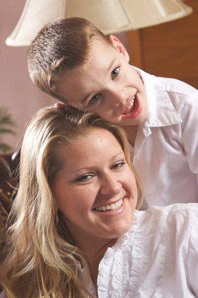 Young Mother and Son Enjoying a Tender Moment — Stock Photo, Image