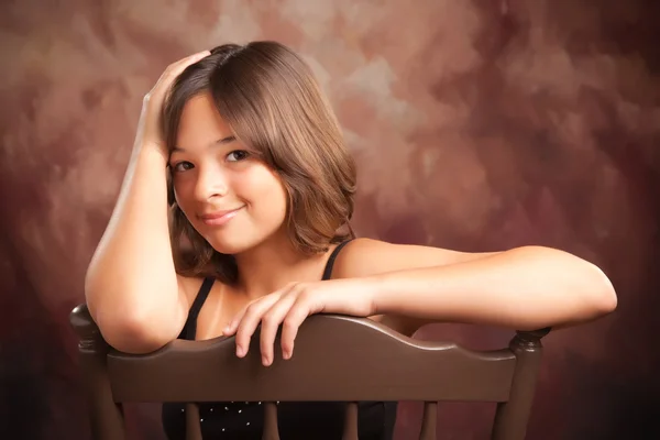 Pretty Hispanic Girl Studio Portrait — Stock Photo, Image
