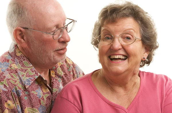 Boldog idősebb pár jelentenek a portré — Stock Fotó