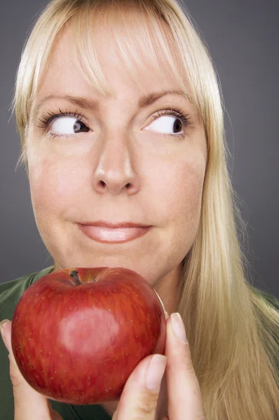 Beautiful Woman With Apple Stock Image