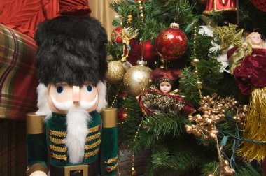 Nutcracker and Holiday Decorations clipart