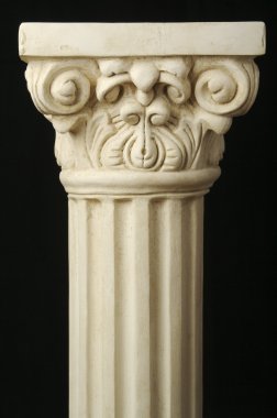 Ancient Replica Column Pillar on Black clipart