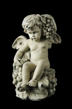 Cherub on Black Background clipart