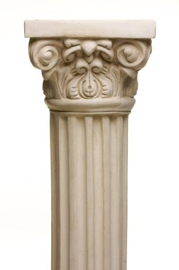 Ancient Column Pillar Replica on White clipart