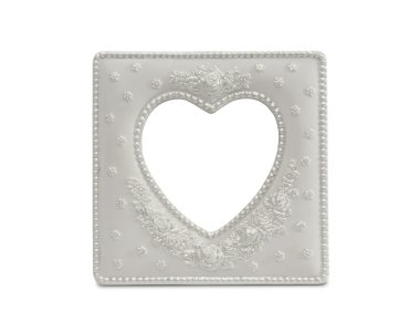 White Heart Shaped Frame Isolated on a White clipart