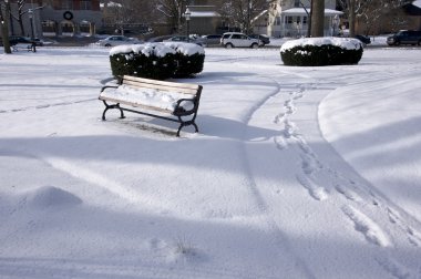 Empty Snowy Bench clipart