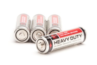 Heavy Duty AA Batteries on a White Background. clipart