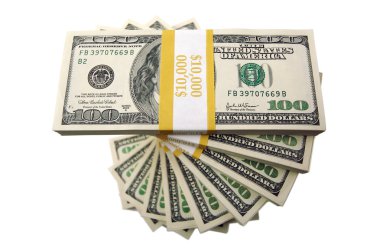 Stacks of One Hundred Dollar Bills clipart